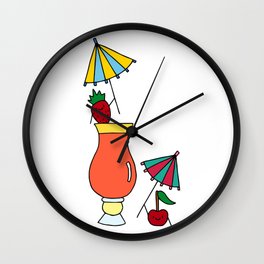 Fruity Cocktail Party  Wall Clock