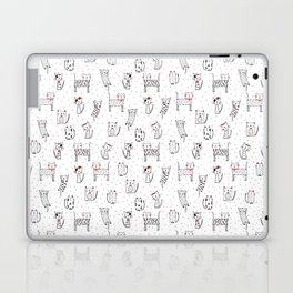 Funny cats with red bows and heart Laptop Skin