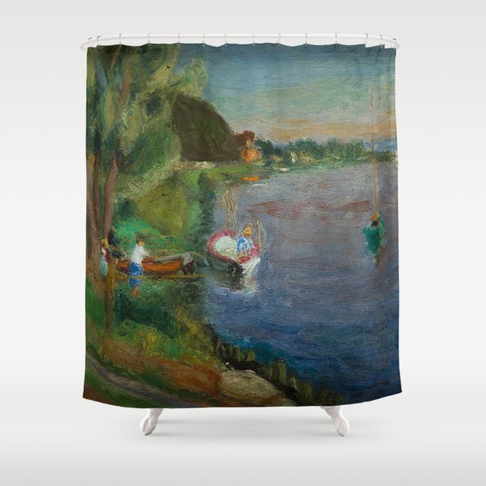 Côte d'Azur Coastal Landscape from Dordogne, France by Henryk Hayden Shower Curtain