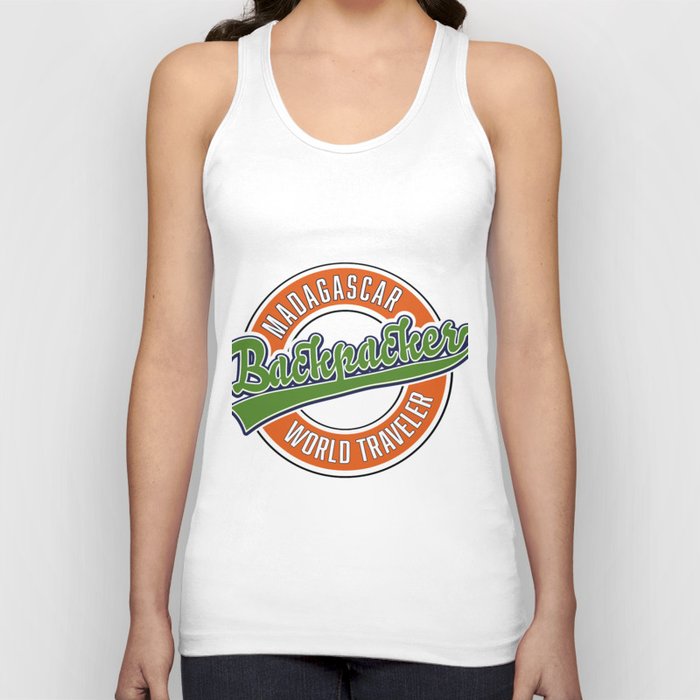 Madagascar backpacker world traveler logo Tank Top