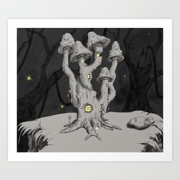 Mushroom Mansion Art Print