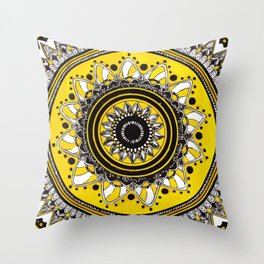 Yellow Circle Decorations - Circular Motifs Throw Pillow