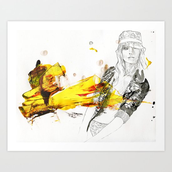 Honey dip lavender bumble bee jacket Art Print