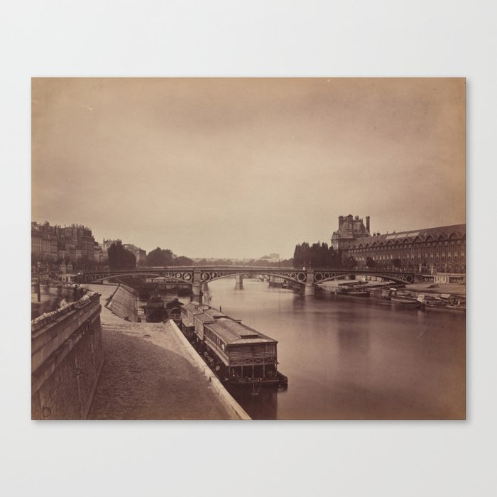 The Pont du Carrousel, Paris by Gustave Le Gray Canvas Print