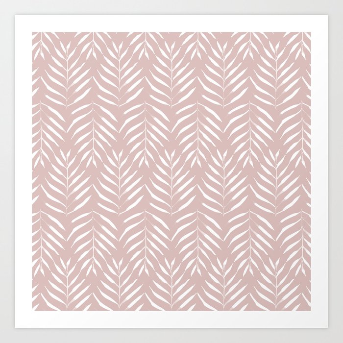 Palms pattern pink pastel Art Print