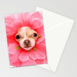 Chihuahua Flower Stationery Cards
