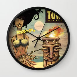Raven-Haired Beauties Wall Clock | Drawing, Tikibar, Beach, Polynesian, Tiki, Wahine 