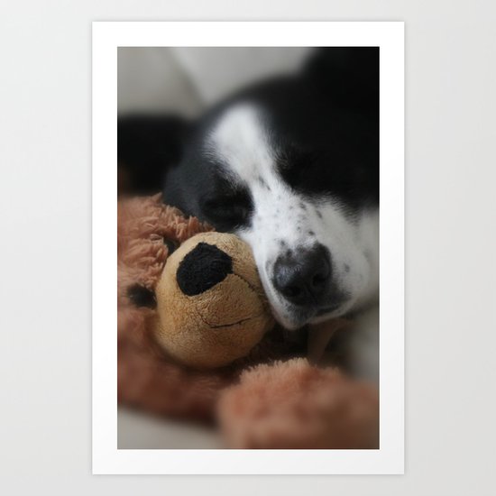 A Dog and his Bear Art Print