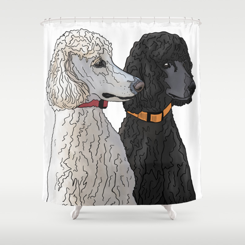 Pair Of Poodles Shower Curtain By Quickbrownfoxcda Society6