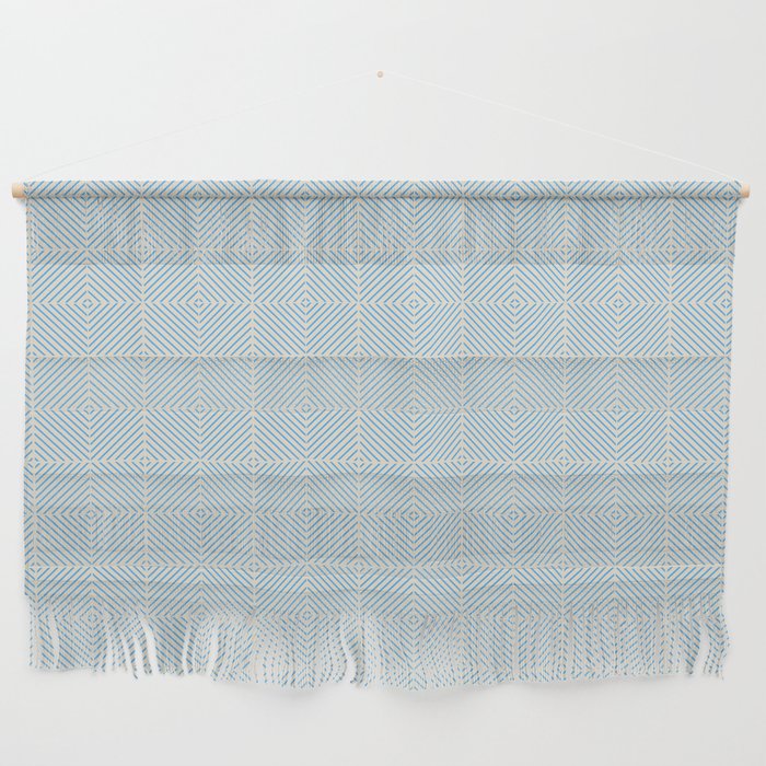 Retro pattern bleu stripes 2 Wall Hanging