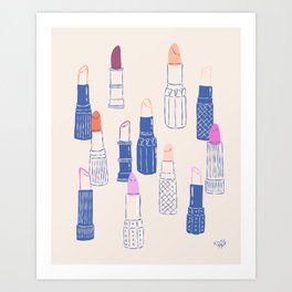 Lipstick Tubes Illustration Art Print