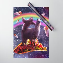 Space Sloth Riding Llama Unicorn - Taco & Burrito Wrapping Paper