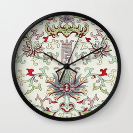 Chinese Floral Pattern 25 Wall Clock