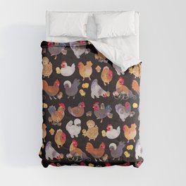 Chicken and Chick - dark Comforter