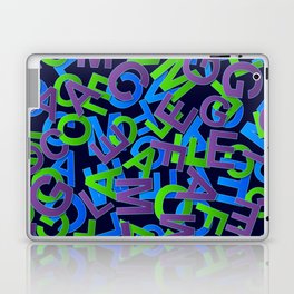 Blue & Purple Color Alphabet Design Laptop Skin