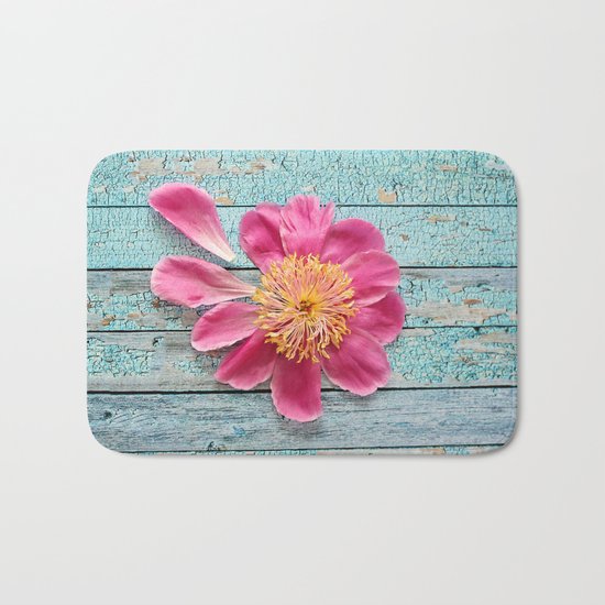 pink peony Bath Mat