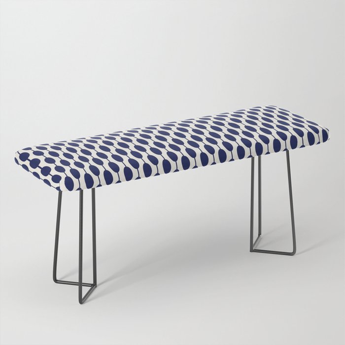 Blue retro shapes mid century modern Bench