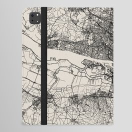 Hamburg, Germany City Map. Black and White Aesthetic iPad Folio Case