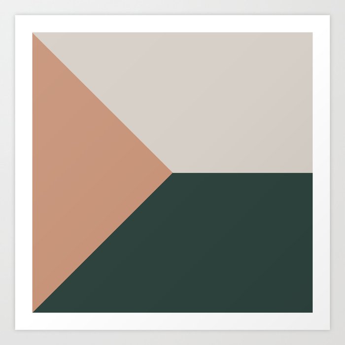 Green Pink White Abstract Geometric Art Art Print By Koovox Society6