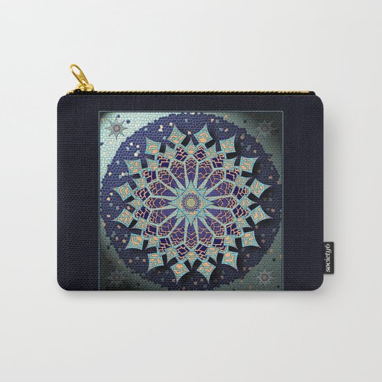 Mosaic Mandala in Blue Carry-All Pouch