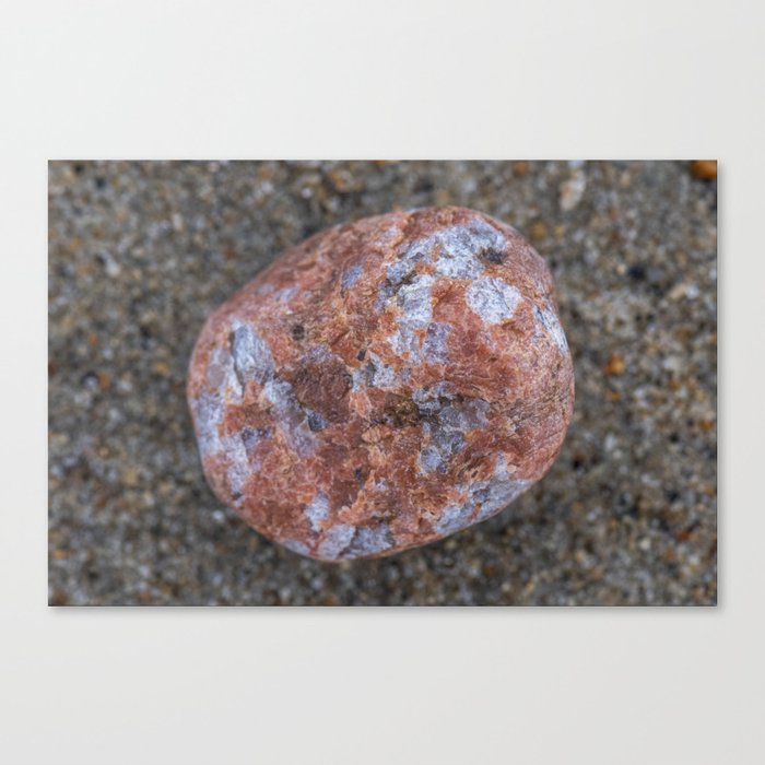 Pink granite pebble Canvas Print
