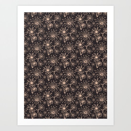 Stylized Dandelion Dark #society6 #decor #buyart Art Print