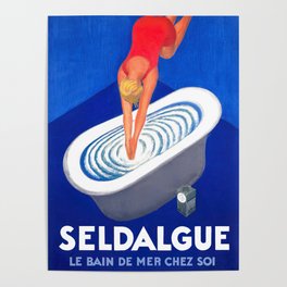 Vintage Bath Poster Seldalgue  Poster
