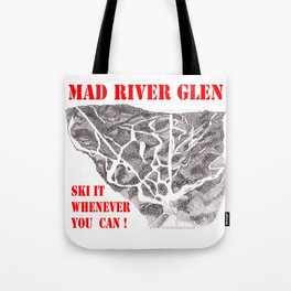 Mad River Glen Vermont, Ski Zentangle Illustration Tote Bag