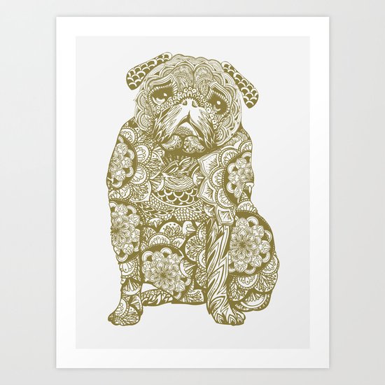 Mandala Pug Art Print