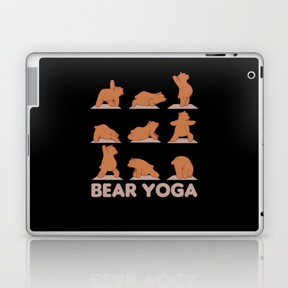 Bear Yoga Cute Bears Sport Namaste Meditation Laptop & iPad Skin