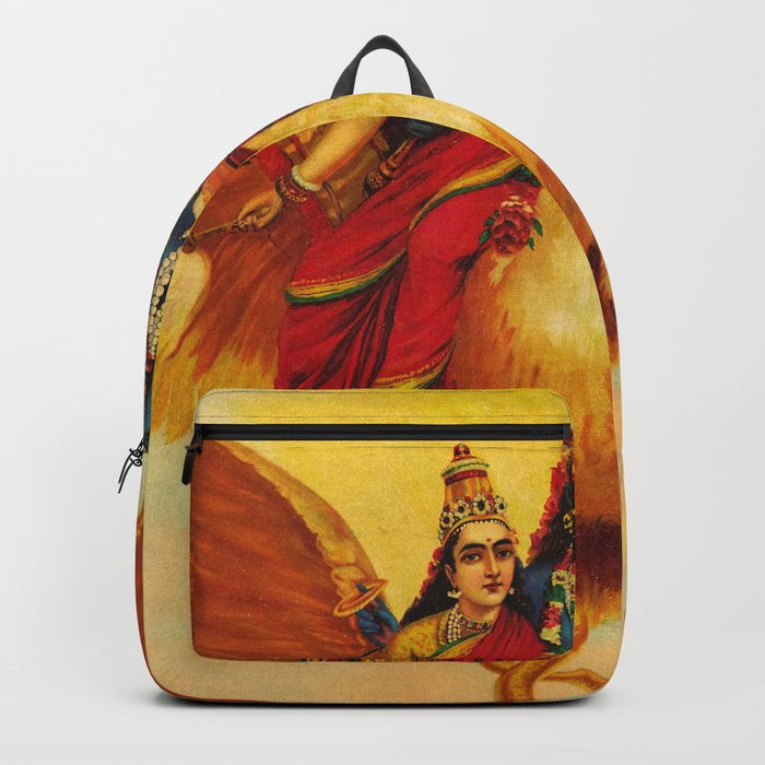 Vishnu, Garuda, Vahana by Raja Ravi Varma Backpack