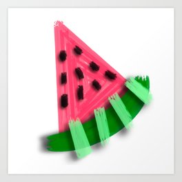 Watermelon Slice in Abstraction Art Print