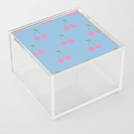 Berry Cherry Blue Pattern Acrylic Box