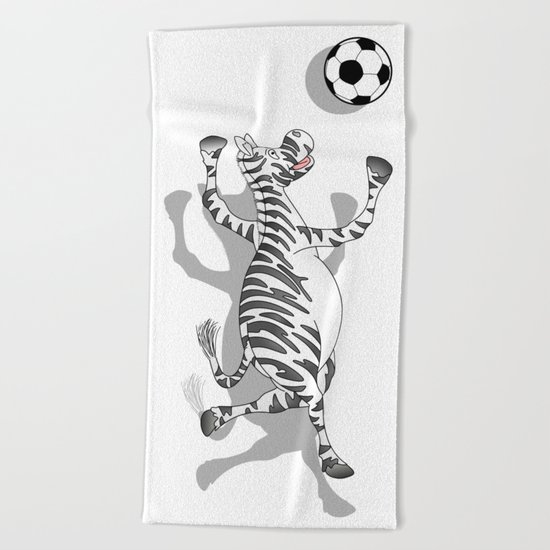 Zebra Football Beach Towel
