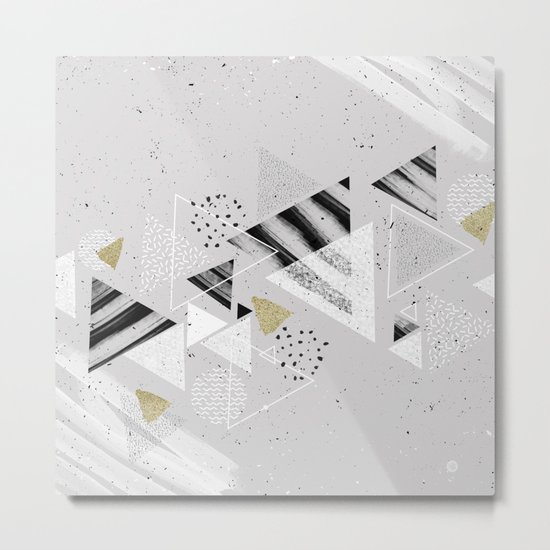 Geometric abstract triangles Metal Print