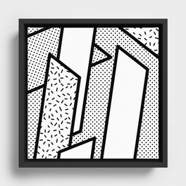 Neo memphis background 32 smile Framed Canvas