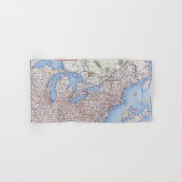 Flat road map of the southeastern united states of america Hand & Bath Towel