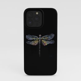 Dragonfly Pen Drawing iPhone Case | Colour, Modern, Illustration, Realism, Pen, Contemporary, Pretty, Ink Pen, Colorful, Blue 