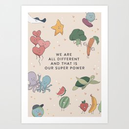 Affirmation Characters - Superpower Art Print