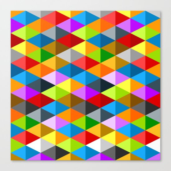 Modern bright funky colorful triangles pattern Canvas Print
