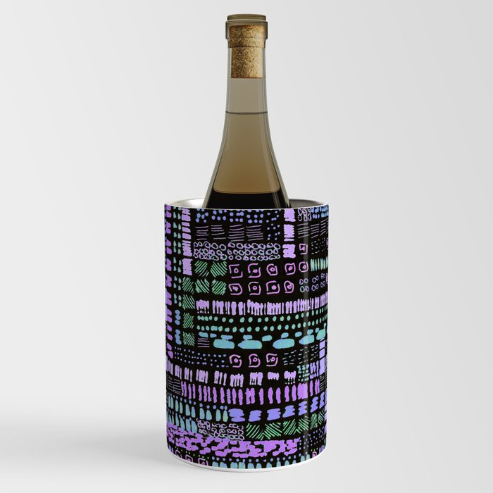 purple blue green ink marks hand-drawn collection Wine Chiller