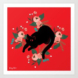 Hunting In The Flowers Art Print