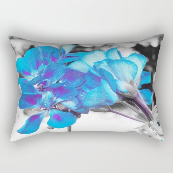 Turquoise Flowers Rectangular Pillow