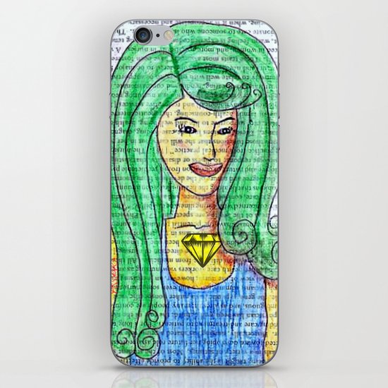Green Hair Girl iPhone & iPod Skin