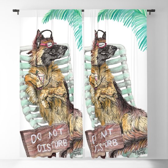 Lounge In The Sun Funny German Shepherd Dog Gsd Watercolor