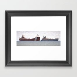 Great Lakes Freighters Framed Art Print