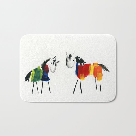 Little Rainbow Ponies Bath Mat