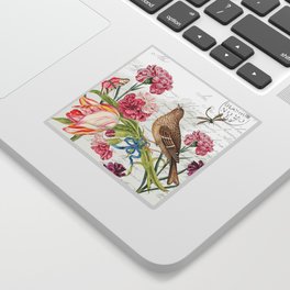 Bird and carnations Sticker