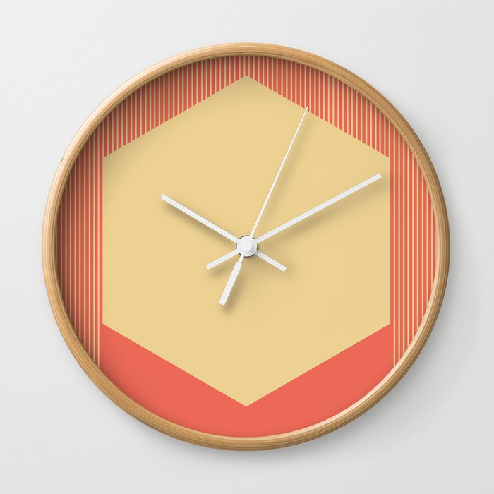 Cream Hex Wall Clock