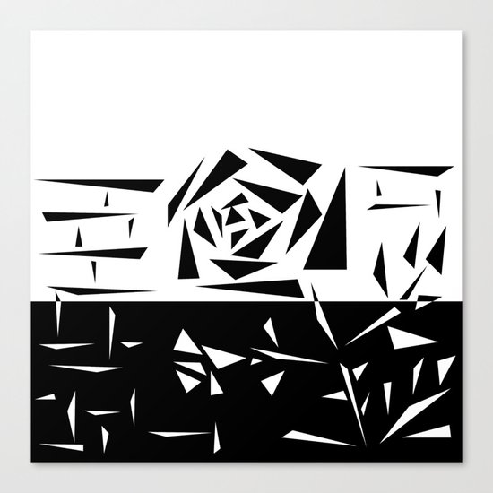 Abstract rose. black and white . 1 Canvas Print